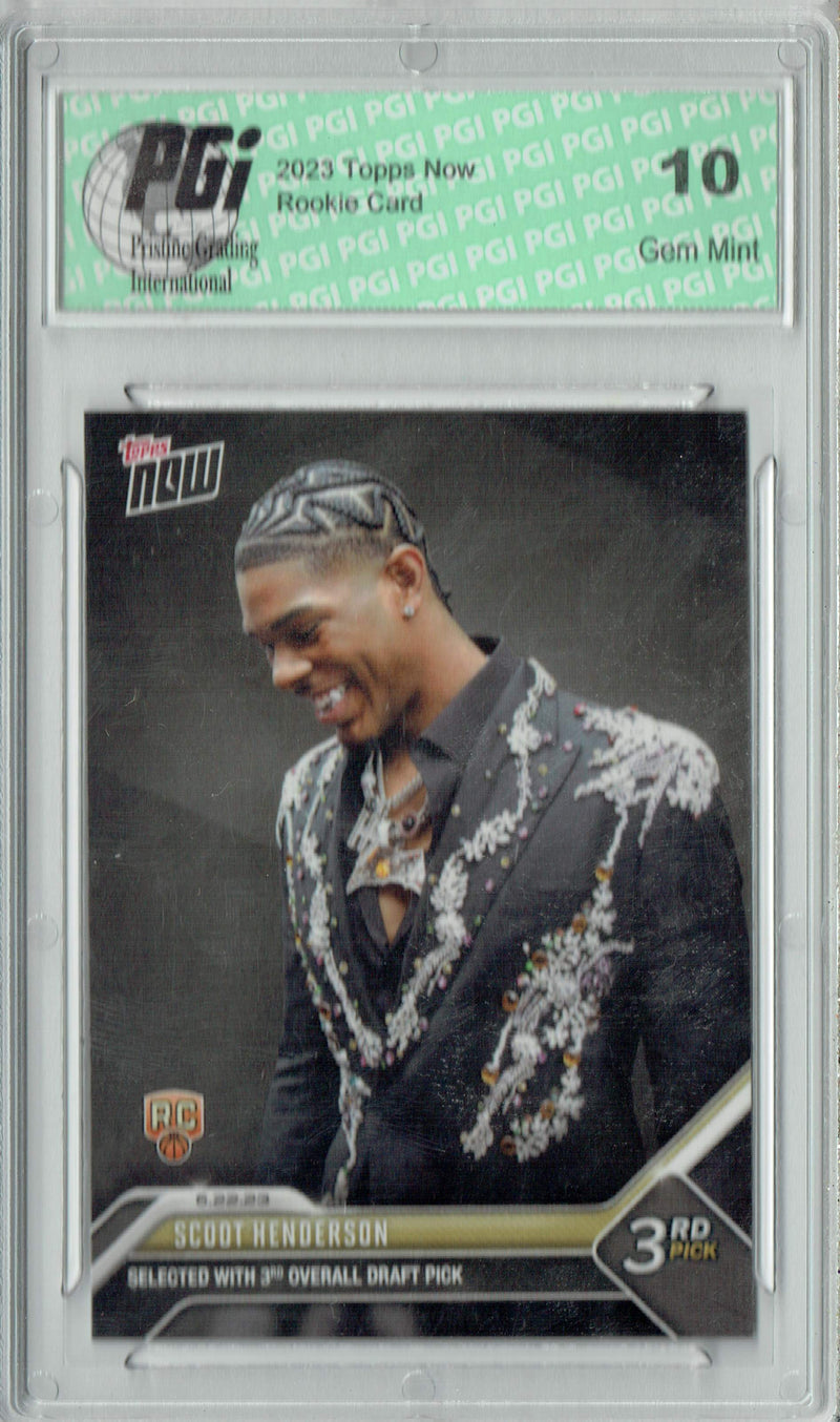 Scoot Henderson 2023 Topps Now #D-3 NBA Draft #3 Pick Rookie Card PGI 10