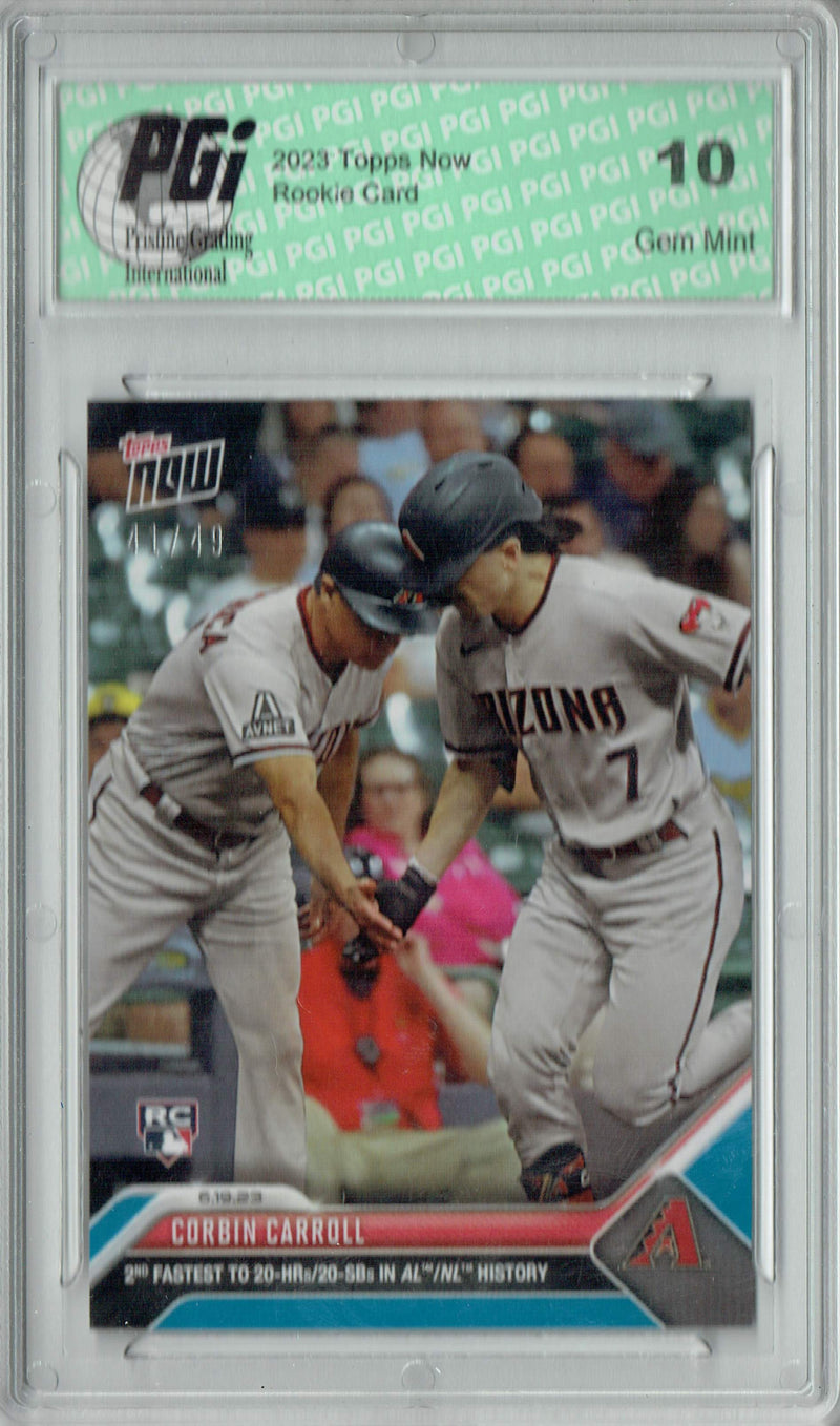 Corbin Carroll 2023 Topps Now #466 Blue SP Only 49 Made! Rookie Card PGI 10