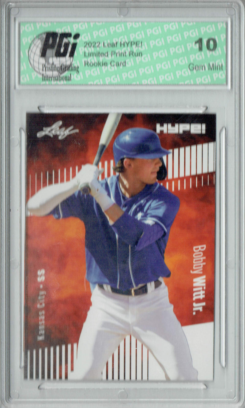 Bobby Witt Jr. 2022 Leaf HYPE! #66 Only 5000 Made! Rookie Card PGI 10