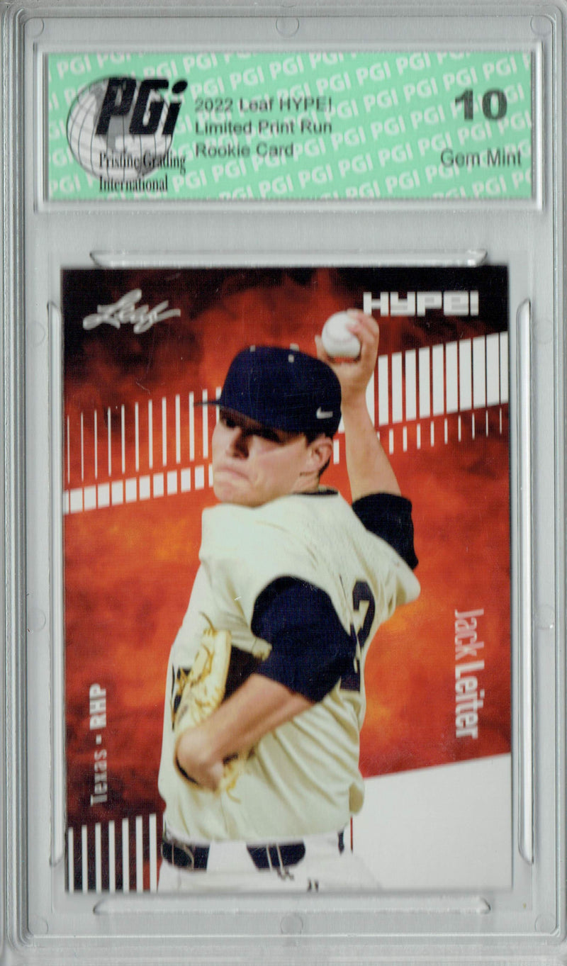 Jack Leiter 2022 Leaf HYPE! #68 Only 5000 Made! Rookie Card PGI 10