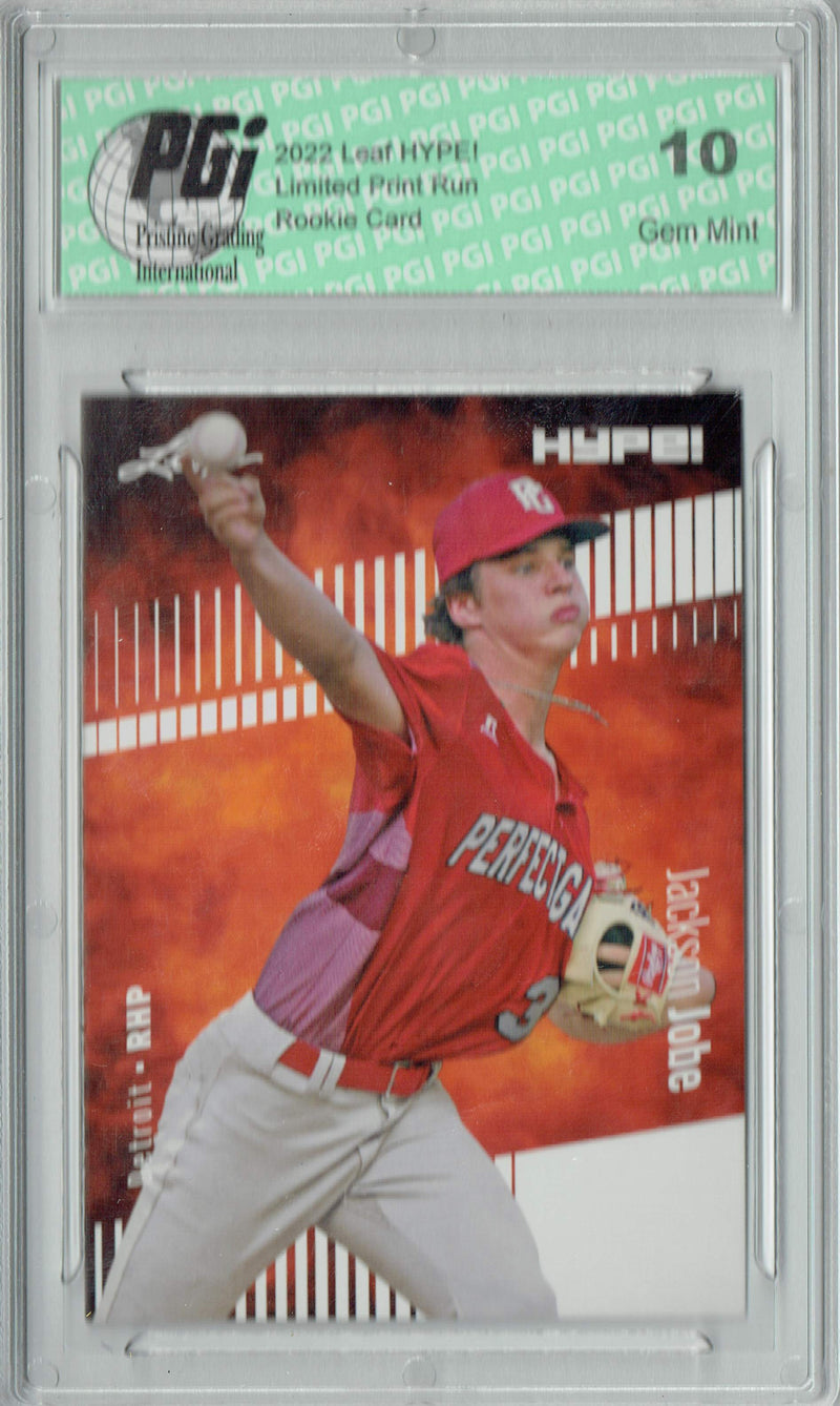 Jackson Jobe 2022 Leaf HYPE! #72 Only 5000 Made! Rookie Card PGI 10