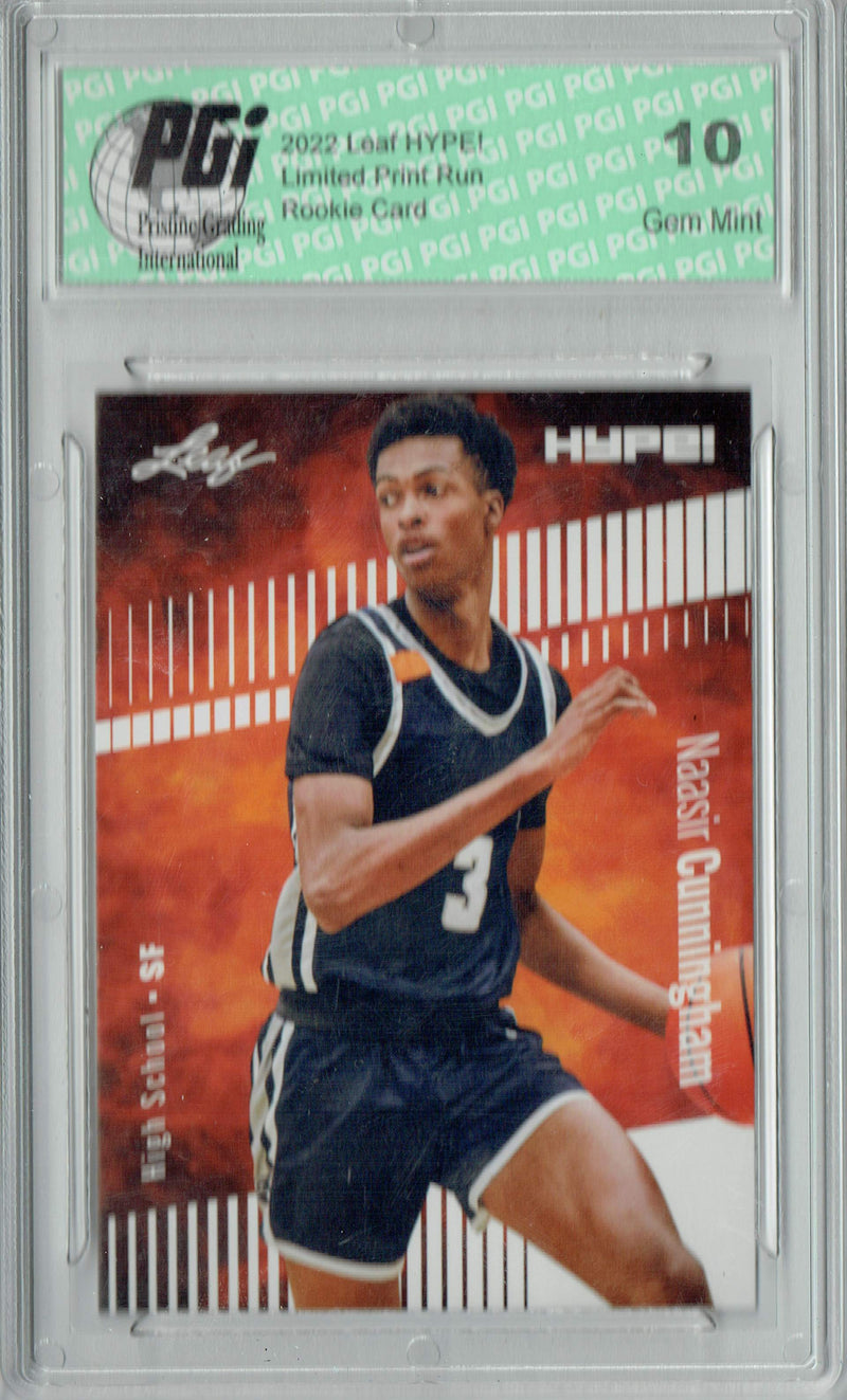 Naasir Cunningham 2022 Leaf HYPE! #73 Only 5000 Made! Rookie Card PGI 10