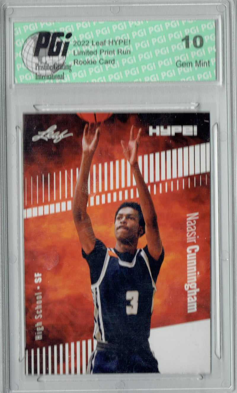 Naasir Cunningham 2022 Leaf HYPE! #73A Only 5000 Made! Rookie Card PGI 10