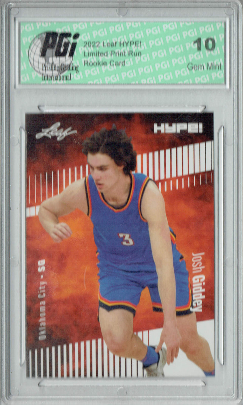 Josh Giddey 2022 Leaf HYPE! #74 Only 5000 Made! Rookie Card PGI 10