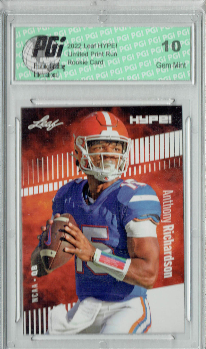 Anthony Richardson Rookie Card Indianapolis PGI 10 Gem Mint Football Trading Card 2022 Leaf HYPE! #77 Only 5000 Made!