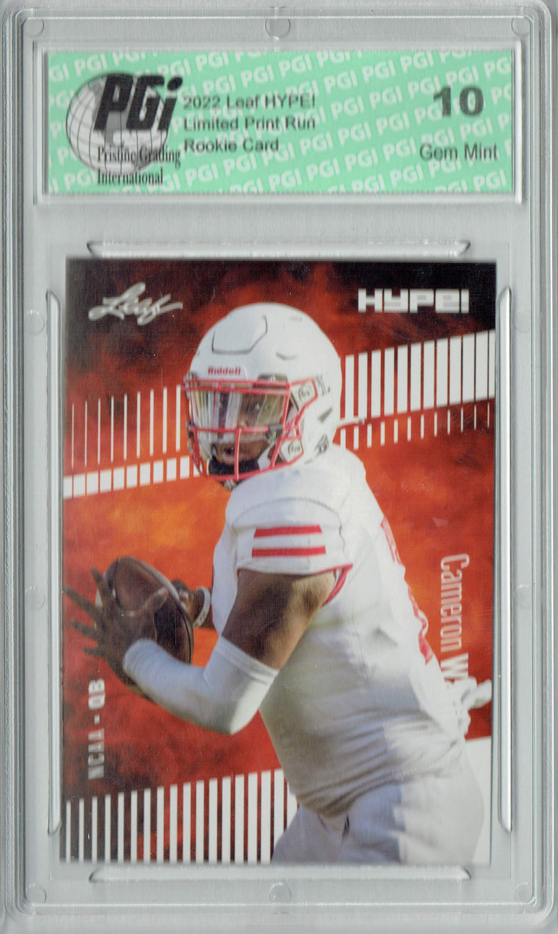 Cam Ward Rookie Card Tennessee PGI 10 Gem Mint Football Trading Card 2022 Leaf HYPE! #78 Only 5000 Made!