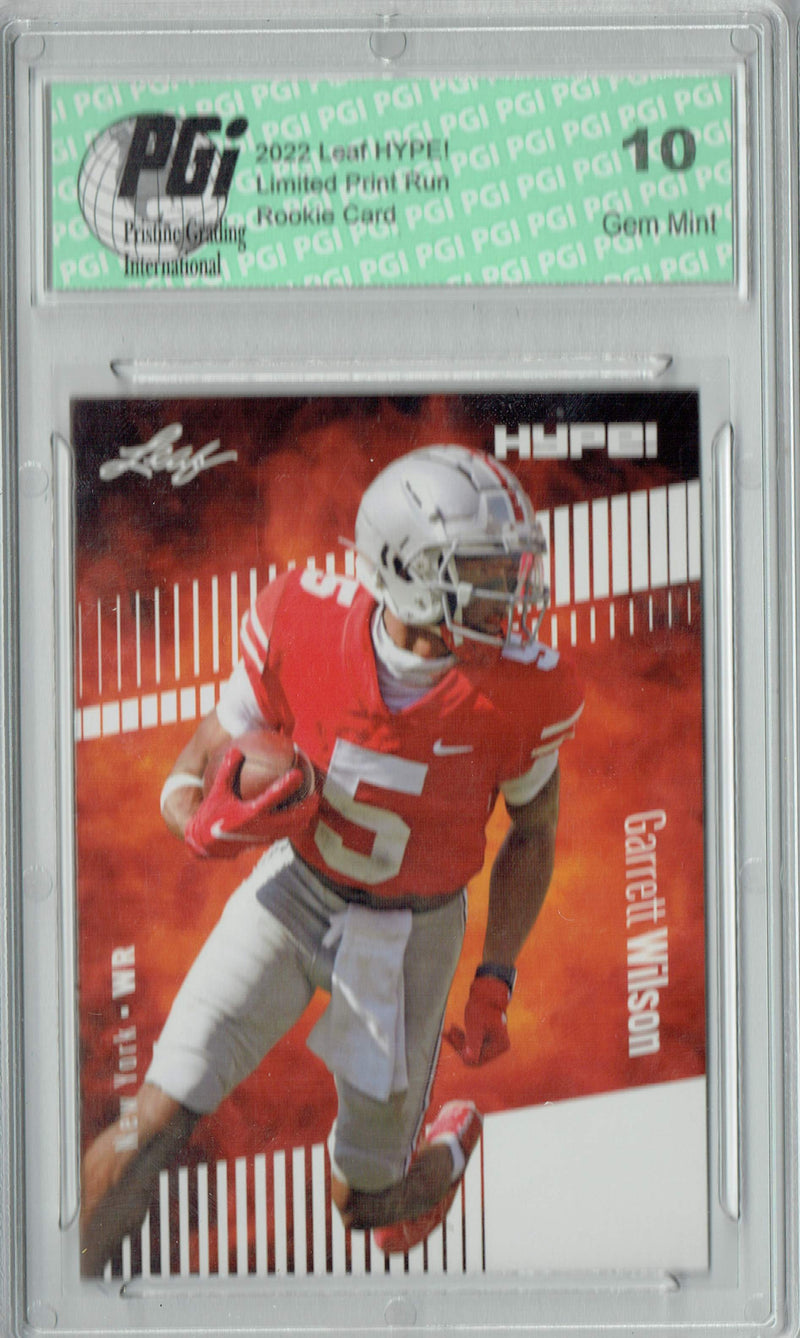 Garrett Wilson Rookie Card New York PGI 10 Gem Mint Football Trading Card 2022 Leaf HYPE! #86 Only 5000 Made!