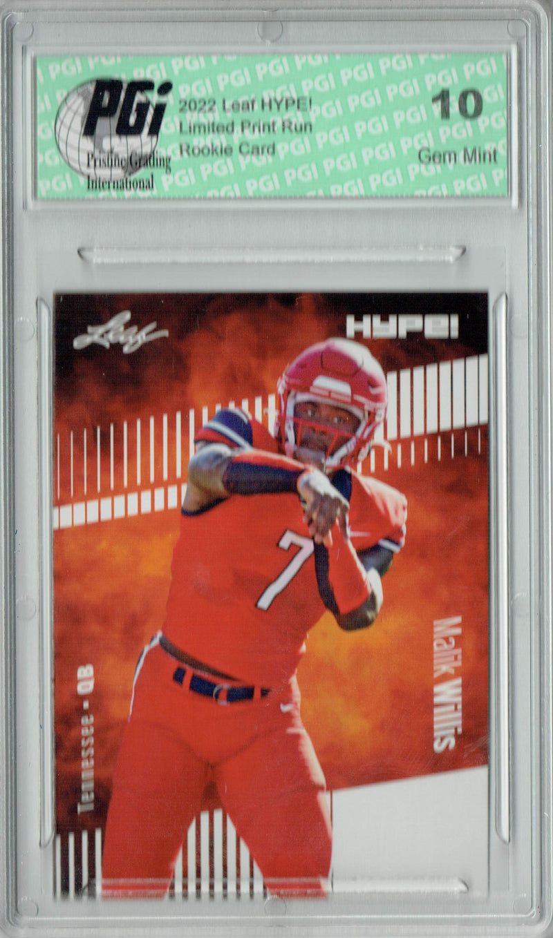 Malik Willis Rookie Card Tennessee PGI 10 Gem Mint Football Trading Card 2022 Leaf HYPE! #83 Only 5000 Made!