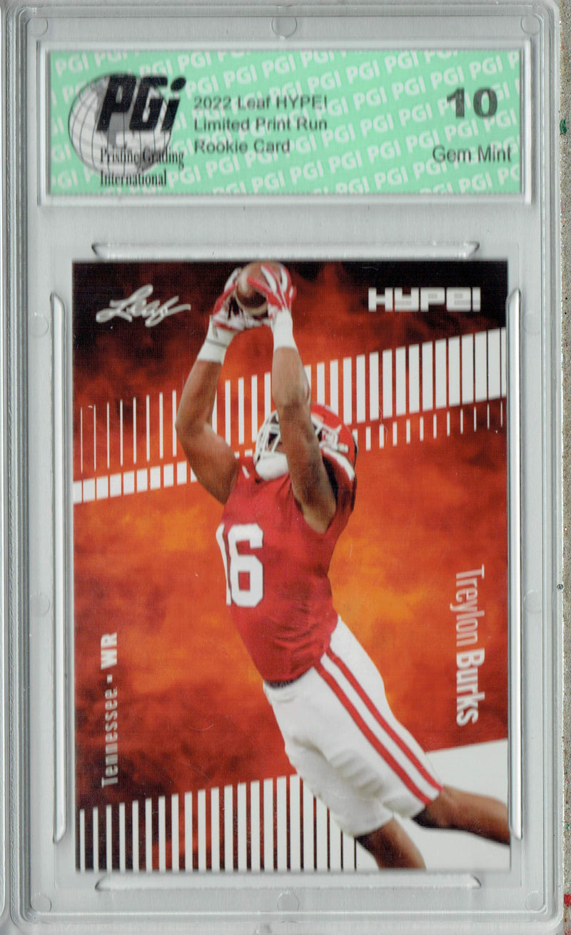 Treylon Burks Rookie Card Tennessee PGI 10 Gem Mint Football Trading Card 2022 Leaf HYPE! #89 Only 5000 Made!