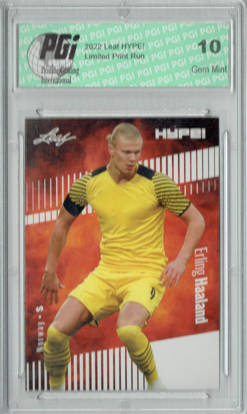 Erling Haaland 2022 Leaf HYPE! #94 Only 5000 Made! Trading Card PGI 10
