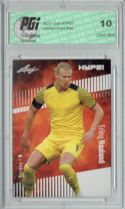 Erling Haaland 2022 Leaf HYPE! #94 Only 5000 Made! Trading Card PGI 10