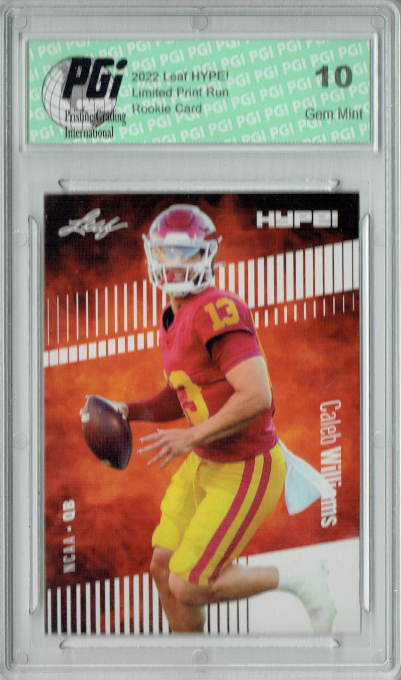 Caleb Williams Rookie Card USC / Chicago PGI 10 Gem Mint Football Trading Card 2022 Leaf HYPE! #96A Only 5000 Made!