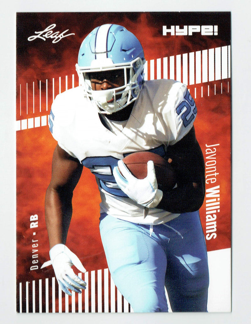 Mint Javonte Williams 2022 Leaf HYPE #65 5000 Ever Made Rookie Card