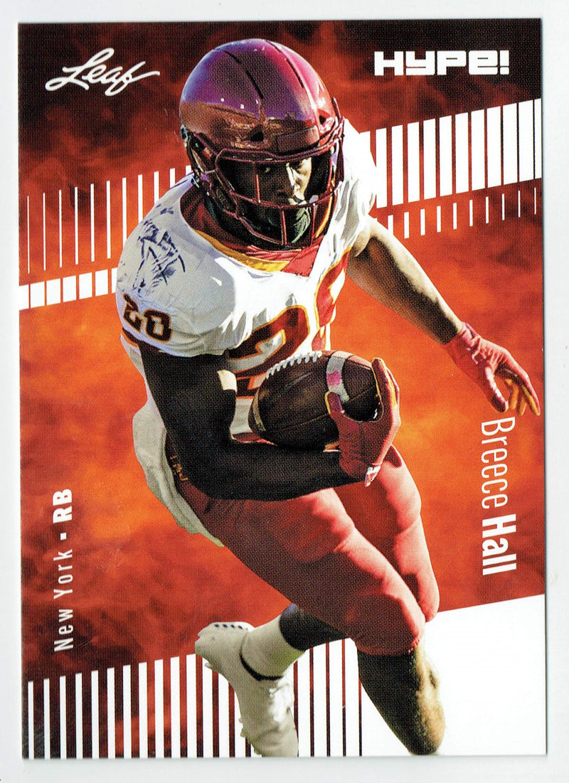 Mint Breece Hall 2022 Leaf HYPE #90 5000 Ever Made New York Rookie Card