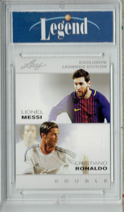Certified Mint+ Lionel Messi Cristiano Ronaldo 2022 Leaf Exclusive Legends Limited Edition #LM-CR World Cup Trading Card