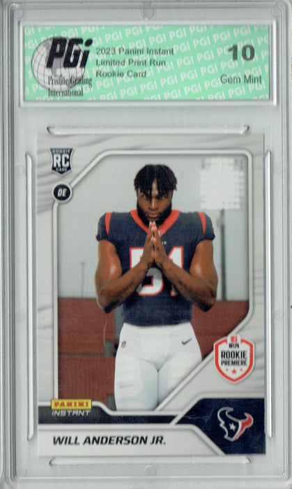 Will Anderson Jr. 2023 Panini Instant 1st Look #1 1 of 529 Rookie Card PGI 10