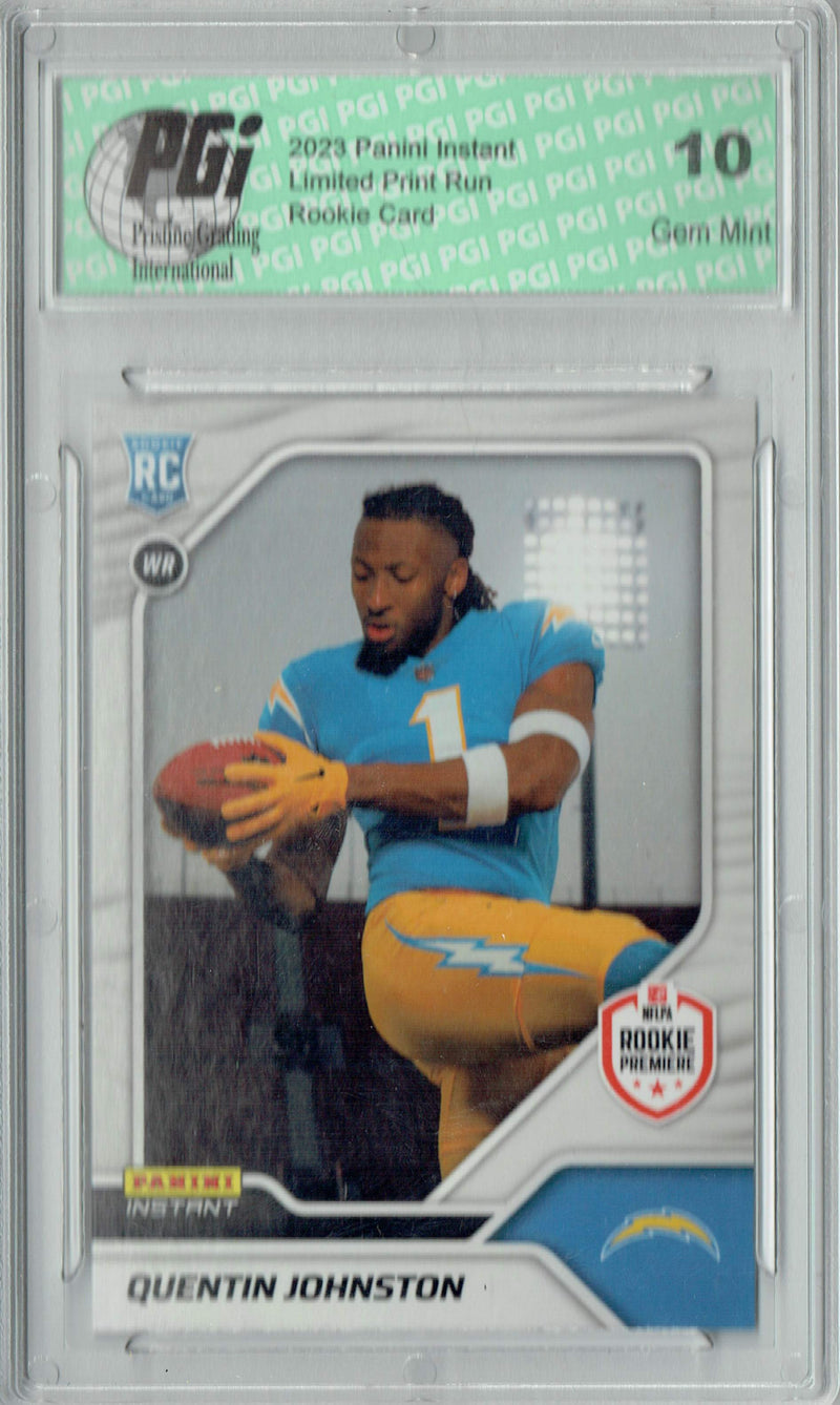 Quentin Johnston 2023 Panini Instant 1st Look #8 1 or 519 Rookie Card PGI 10