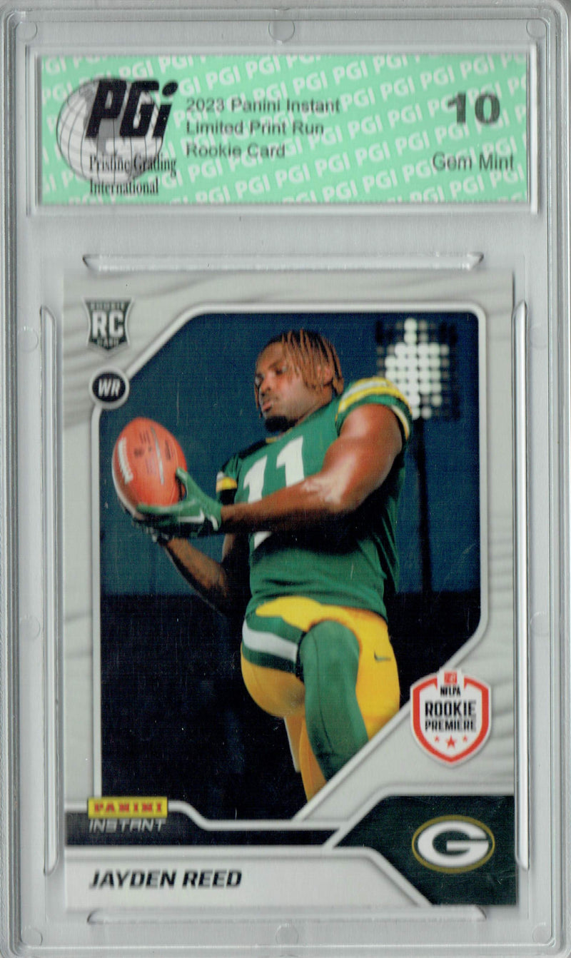 Jayden Reed 2023 Panini Instant 1st Look #15 1 of 518 Rookie Card PGI 10