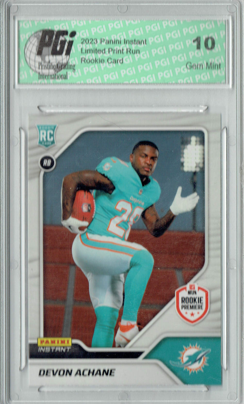 Devon Achane 2023 Panini Instant 1st Look #26 1 of 517 Rookie Card PGI 10
