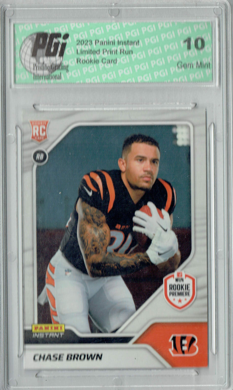Chase Brown 2023 Panini Instant 1st Look #38 1 of 525 Rookie Card PGI 10