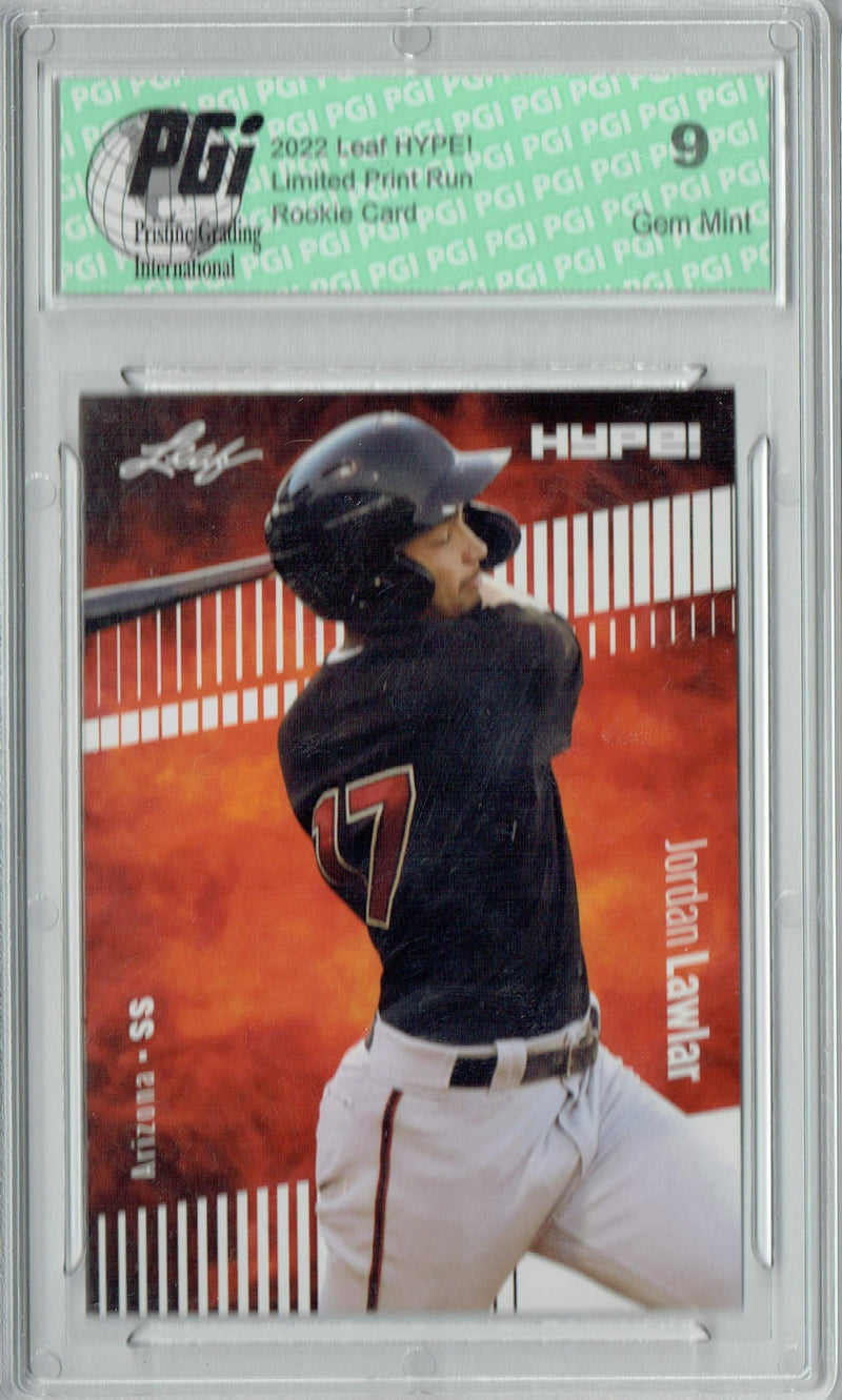 PGI 9 Jordan Lawlar 2022 Leaf HYPE! #71 Only 5000 Made! Rookie Card