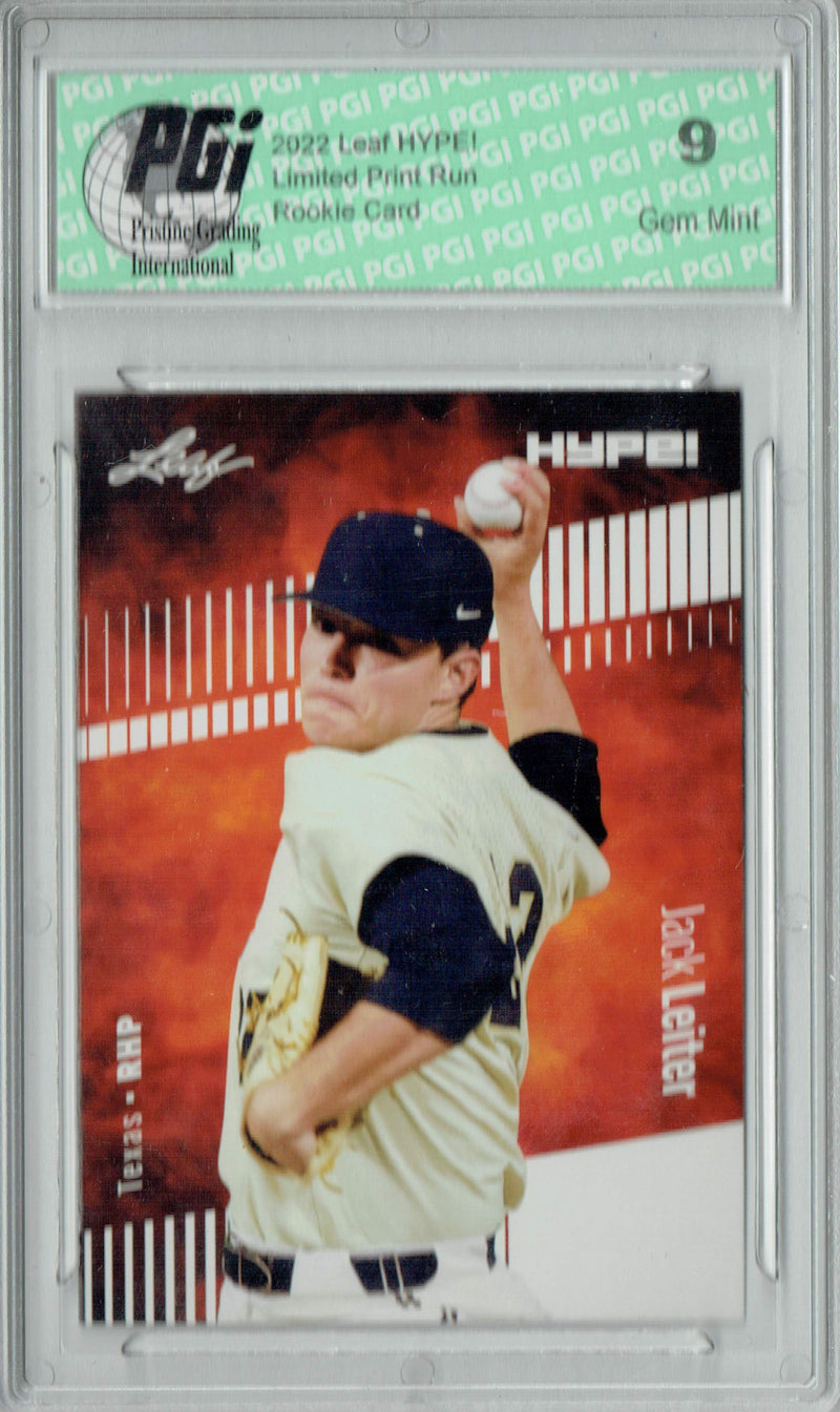 PGI 9 Jack Leiter 2022 Leaf HYPE! #68 Only 5000 Made! Rookie Card