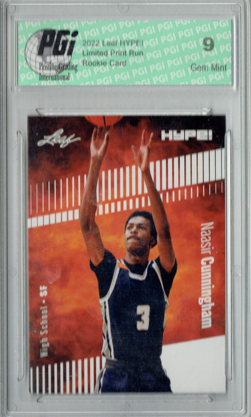 PGI 9 Naasir Cunningham 2022 Leaf HYPE! #73A Only 5000 Made! Rookie Card
