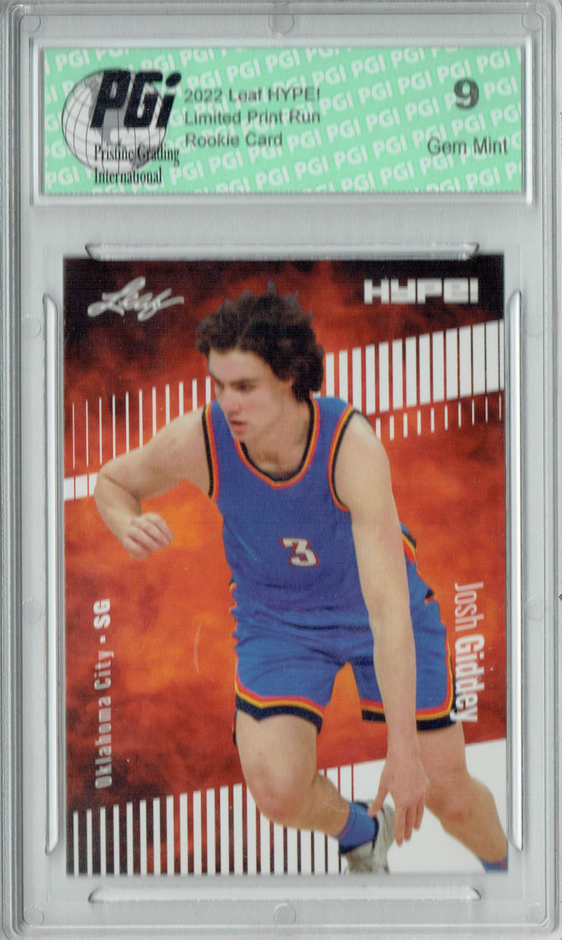 PGI 9 Josh Giddey 2022 Leaf HYPE! #74 Only 5000 Made! Rookie Card