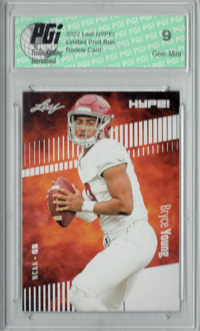 Bryce Young Rookie Card Carolina PGI 9 Mint Football Trading Card 2022 Leaf HYPE! #80 Only 5000 Made!