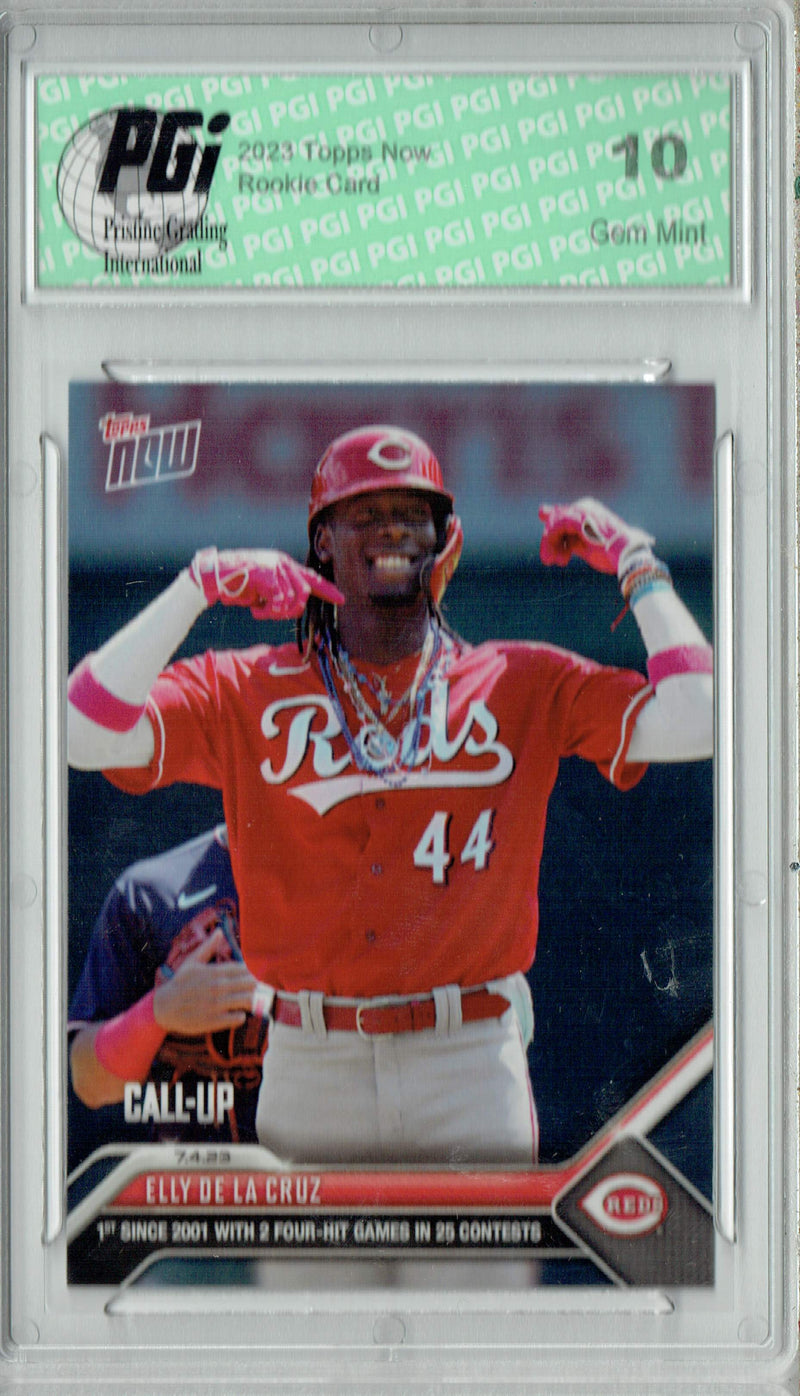Elly De La Cruz 2023 Topps Now #523 2 Four Hit Games! Rookie Card PGI 10