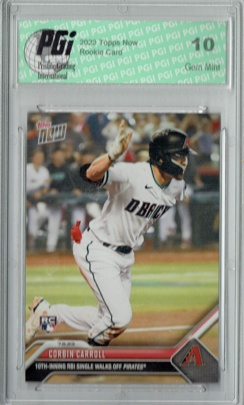 Corbin Carroll 2023 Topps Now #540 10th Inning Walk-Off Rookie Card PGI 10