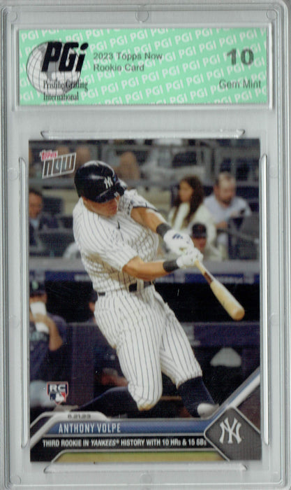 Anthony Volpe 2023 Topps Now #476 New York Yankees Rookie Card PGI 10