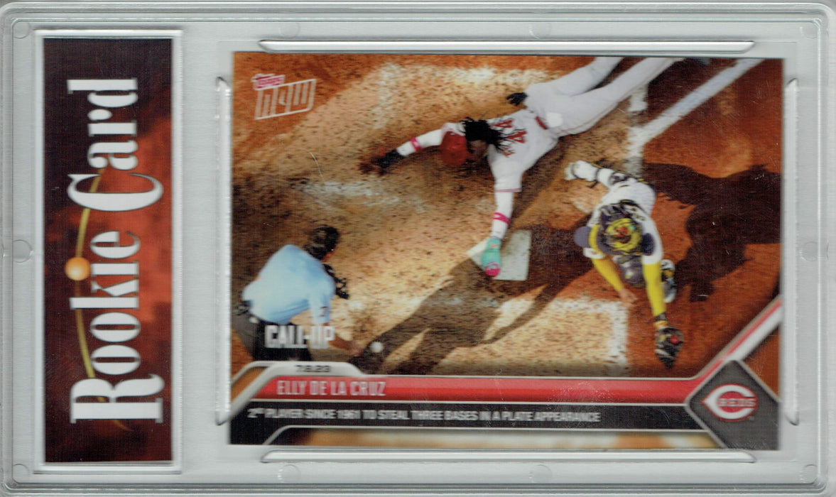 Certified Mint+ Elly De La Cruz 2023 Topps Now #541 Steals 3 Bases in At Bat Rookie Card