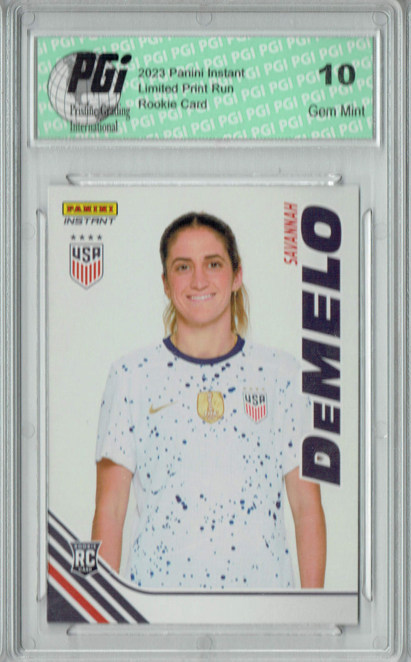 Savannah DeMelo 2023 Panini Instant #S-SD Women's World Cup Rookie Card PGI 10