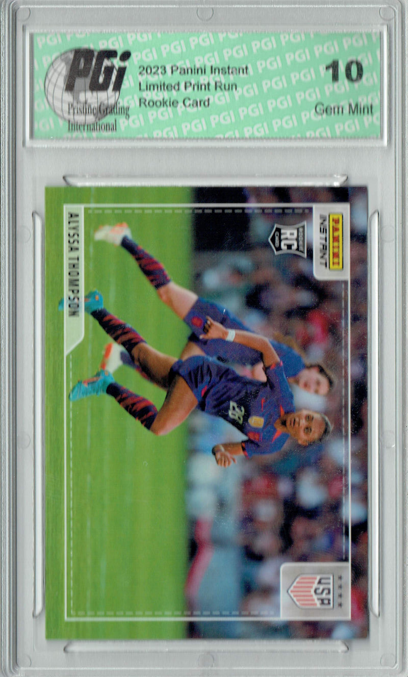 Alyssa Thompson 2023 Panini Instant #A-AT Women's World Cup Action Rookie Card PGI 10
