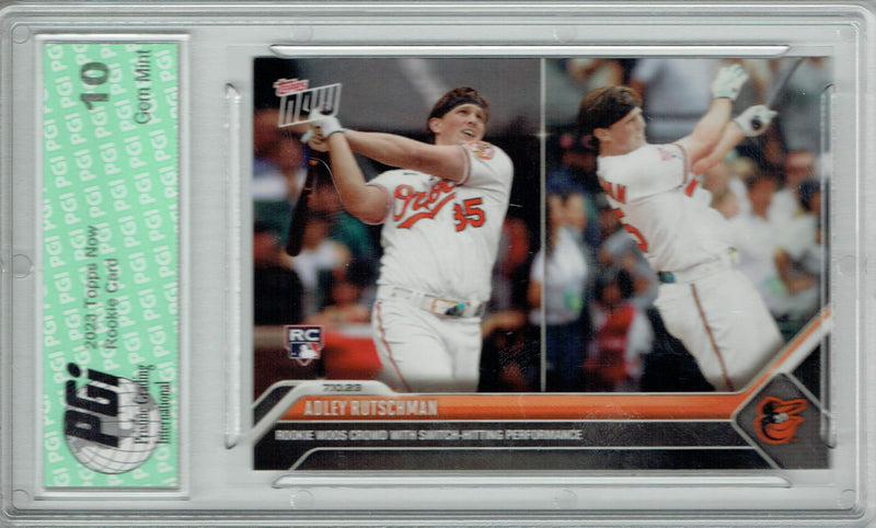 Adley Rutschman 2023 Topps Now #557 Switch Hit Star Rookie Card PGI 10