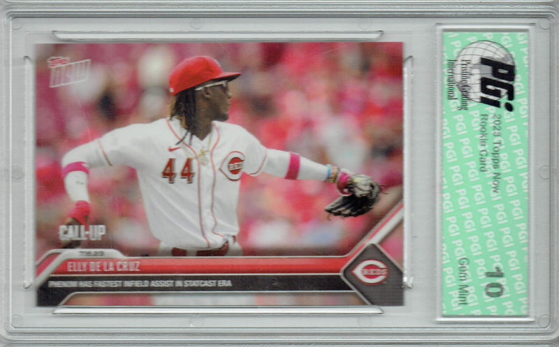 Elly De La Cruz 2023 Topps Now #575 Fastest Infield Assist Ever Rookie Card PGI 10