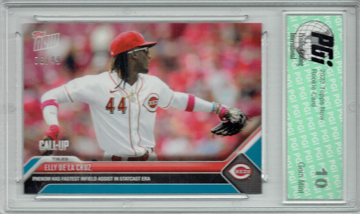 Elly De La Cruz 2023 Topps Now #575 Blue SP #6/49 Rookie Card PGI 10