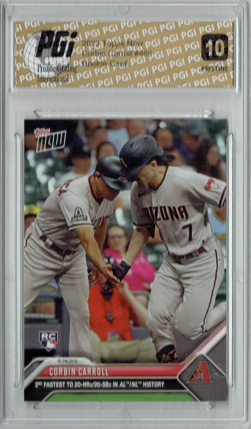 Corbin Carroll 2023 Topps Now #466 PRISTINE Rookie Card PGI 10