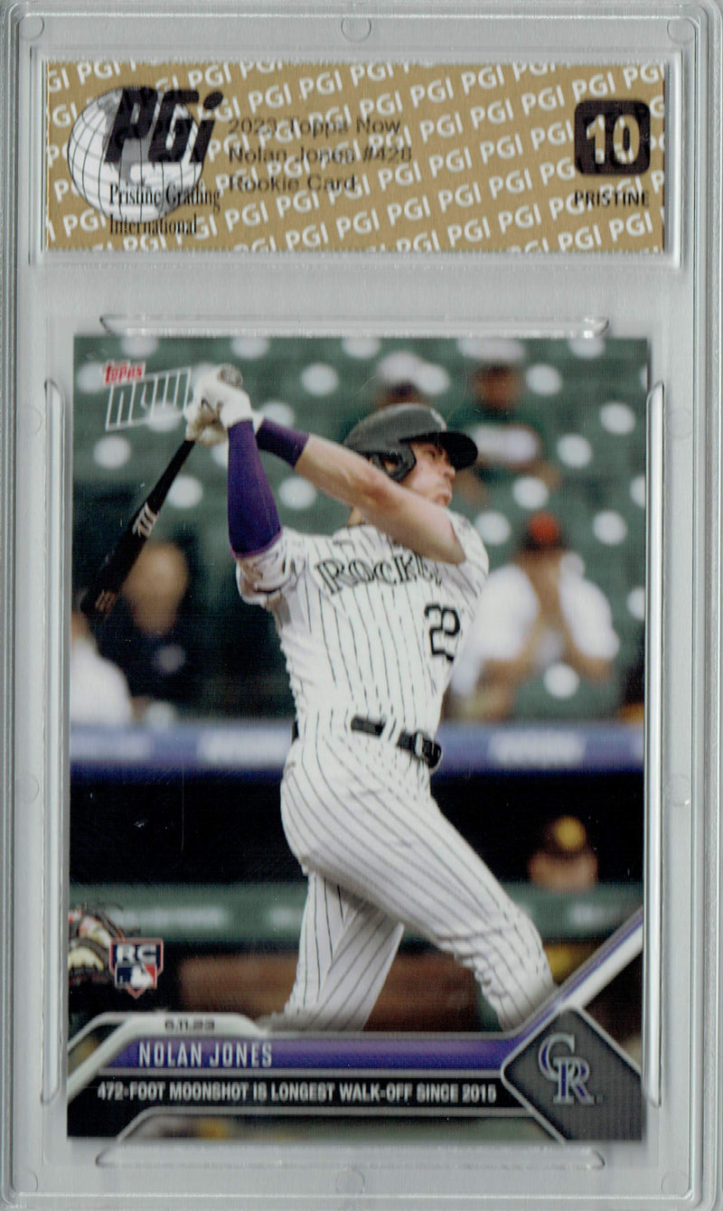 Nolan Jones 2023 Topps Now #428 PRISTINE Rookie Card PGI 10