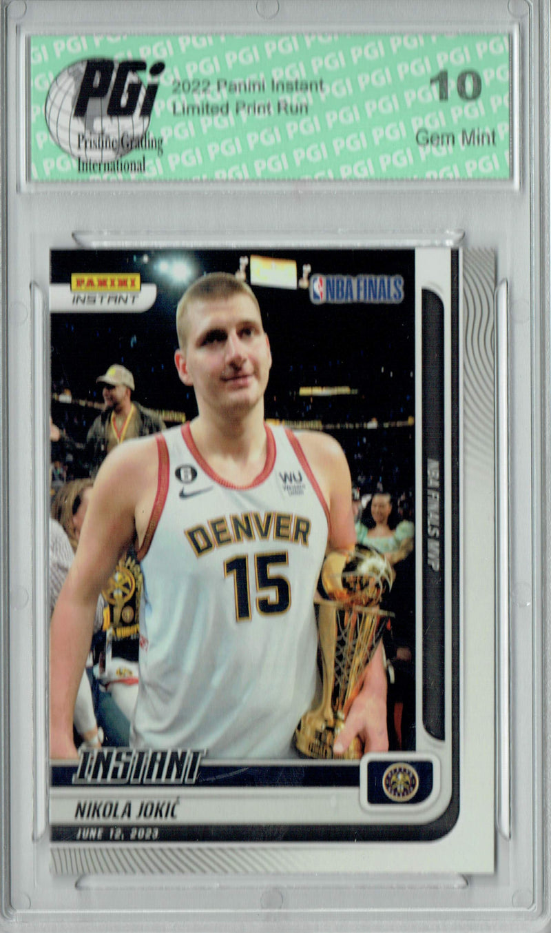 Nikola Jokic 2022 Panini Instant #348 NBA Finals Champions MVP 1/774 Card PGI 10