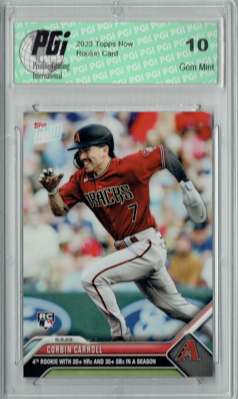 Corbin Carroll 2023 Topps Now #657 Diamondbacks Rookie Card PGI 10