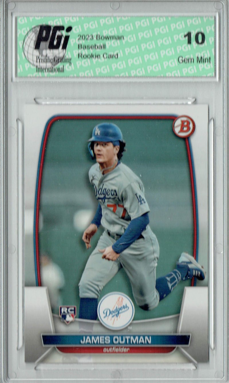 James Outman 2023 Bowman #13 Dodgers Rookie Card PGI 10