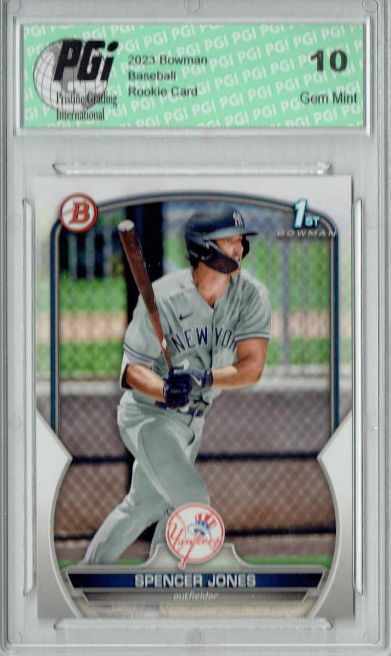 Spencer Jones 2023 Bowman #BP-139 Yankees Rookie Card PGI 10