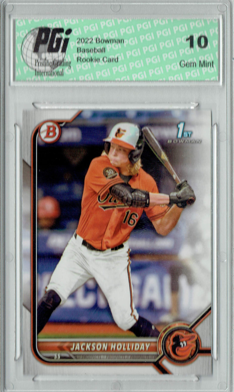 Jackson Holliday 2022 Bowman #BD-168 Orioles Rookie Card PGI 10