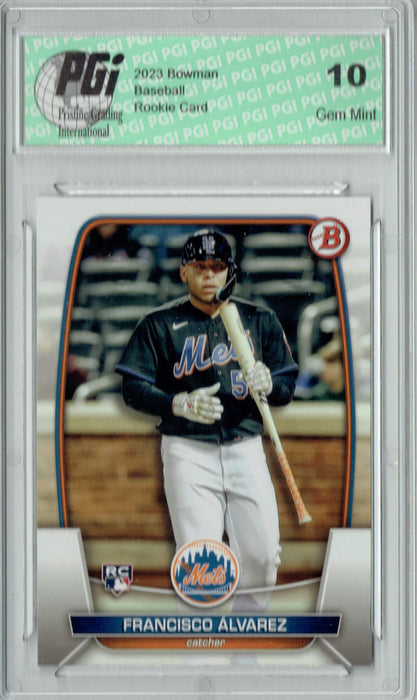 Francisco Alvarez 2023 Bowman #49 Mets Rookie Card PGI 10