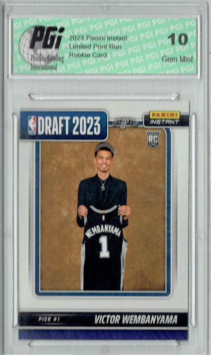 Victor Wembanyama 2023 4-Card Superfan Bundle Panini + Topps Now Rookie Cards San Antonio Spurs PGI 10