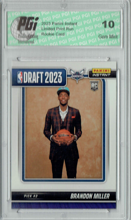 Brandon Miller 2023 Panini Instant #DN-2 NBA Draft 1/1489 Rookie Card PGI 10