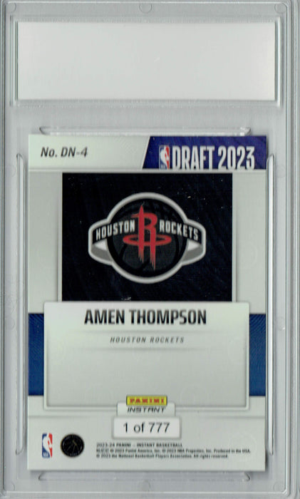 Amen Thompson 2023 Panini Instant #DN-4 NBA Draft 1/777 Rookie Card PGI 10