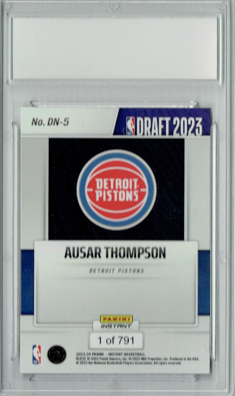 Ausar Thompson 2023 Panini Instant #DN-5 NBA Draft 1/791 Rookie Card PGI 10